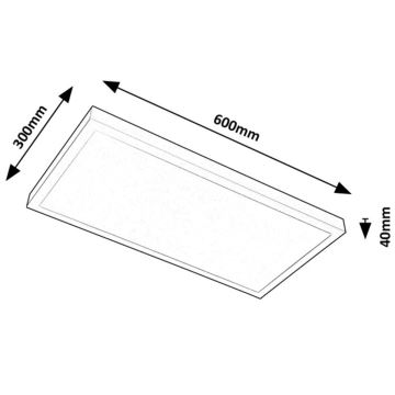 Rabalux - LED Ant pagrindo montuojama panelė LED/24W/230V 4000K 60x30 cm