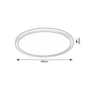 Rabalux - LED lubinis šviestuvas LED/36W/230V 3000/4000/6000K diametras 40 cm juoda