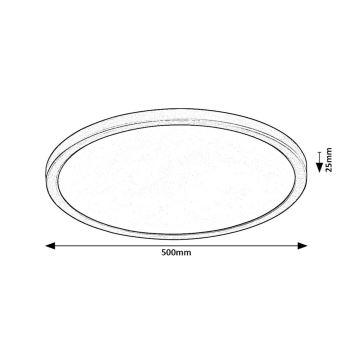 Rabalux - LED lubinis šviestuvas LED/36W/230V 3000/4000/6000K diametras 50 cm juoda