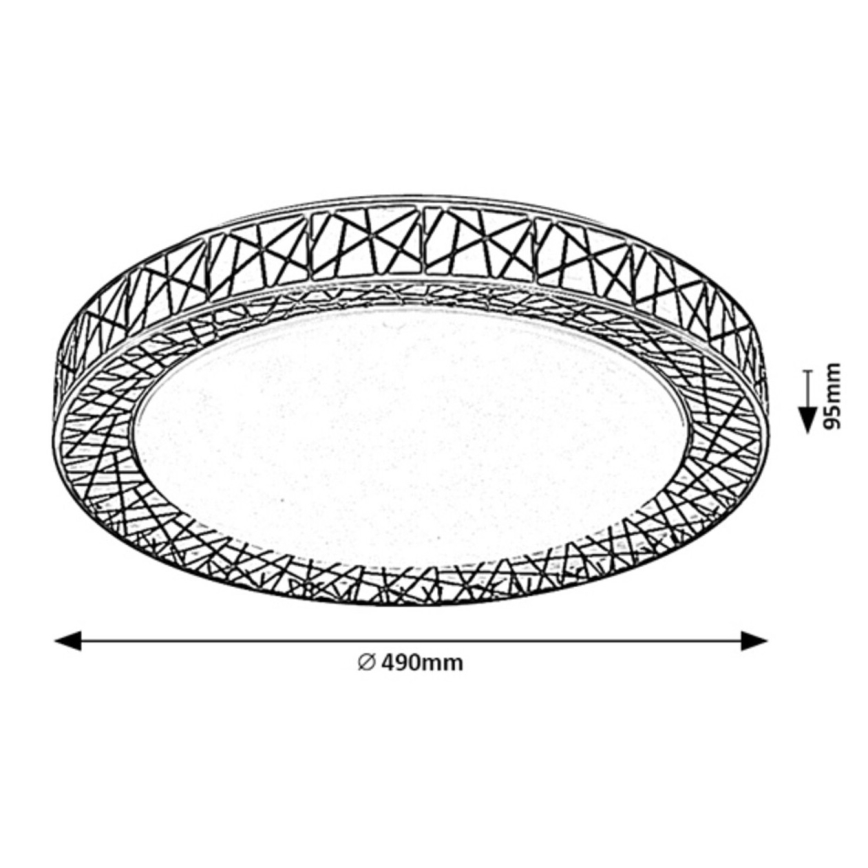 Rabalux - LED Pritemdomas lubinis šviestuvas LED/48W/230V 3000-6500K + nuotolinio valdymo pultas