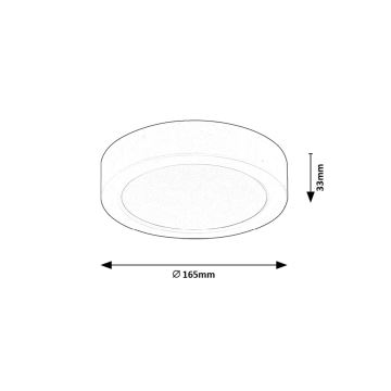 Rabalux - LED lubinis šviestuvas LED/15W/230V 3000K diametras 16 cm juoda