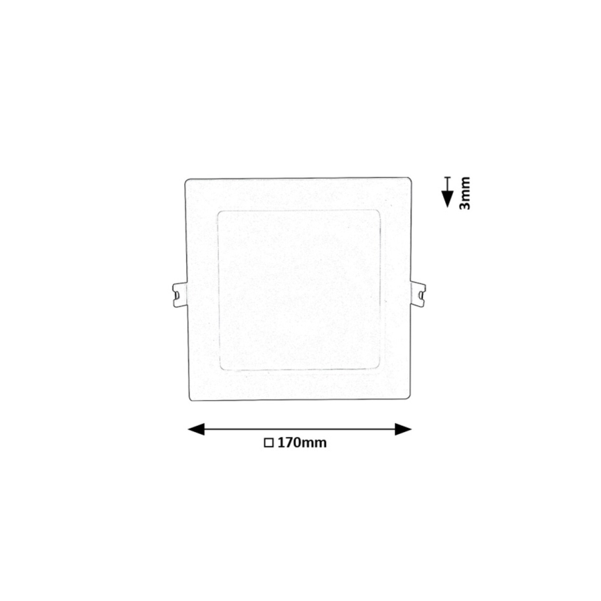 Rabalux - LED įleidžiamas lubinis šviestuvas LED/12W/230V 3000K 17x17 cm balta