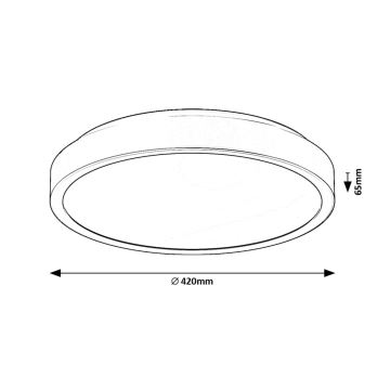 Rabalux - LED lubinis vonios šviestuvas LED/48W/230V IP44 4000K diametras 42 cm juoda