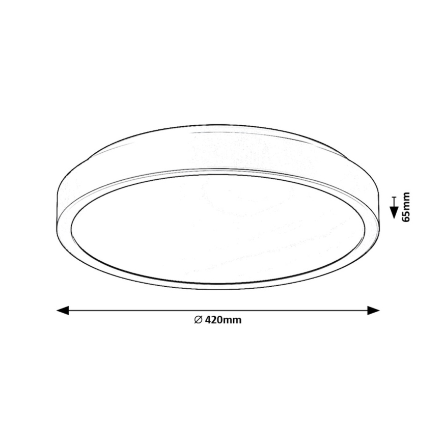 Rabalux - LED lubinis vonios šviestuvas LED/48W/230V IP44 4000K diametras 42 cm juoda