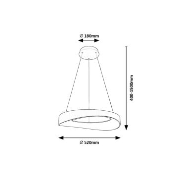 Rabalux - LED Pakabinamas sietynas LED/56W/230V 3000K sidabras