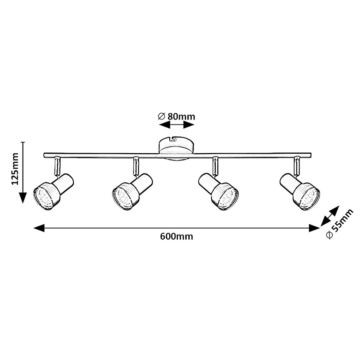 Rabalux - lubinis akcentinis šviestuvas 4xGU10/50W/230V