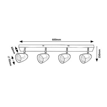 Rabalux - Akcentinis apšvietimas 4xGU10/5W/230V balta