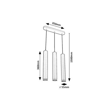 Rabalux - Pakabinamas sietynas 3xGU10/5W/230V