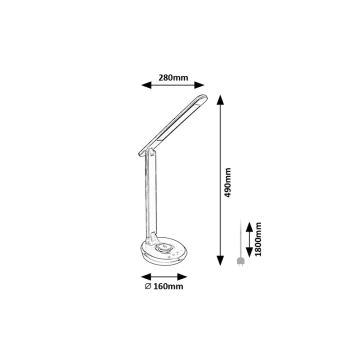 Rabalux - LED RGB Reguliuojama jutiklinė stalinė lempa LED/6W/230V 3000/4000/5000K juoda