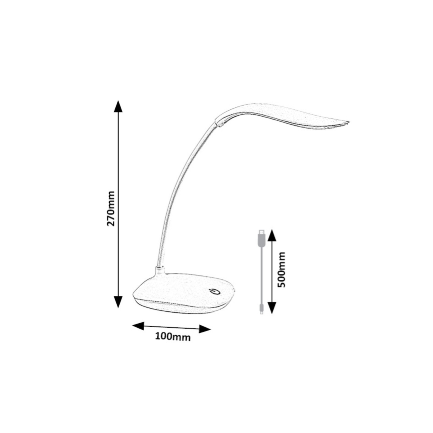 Rabalux - LED šviesos reguliavimas flexible Stalinis šviestuvas LED/2W/5V balta