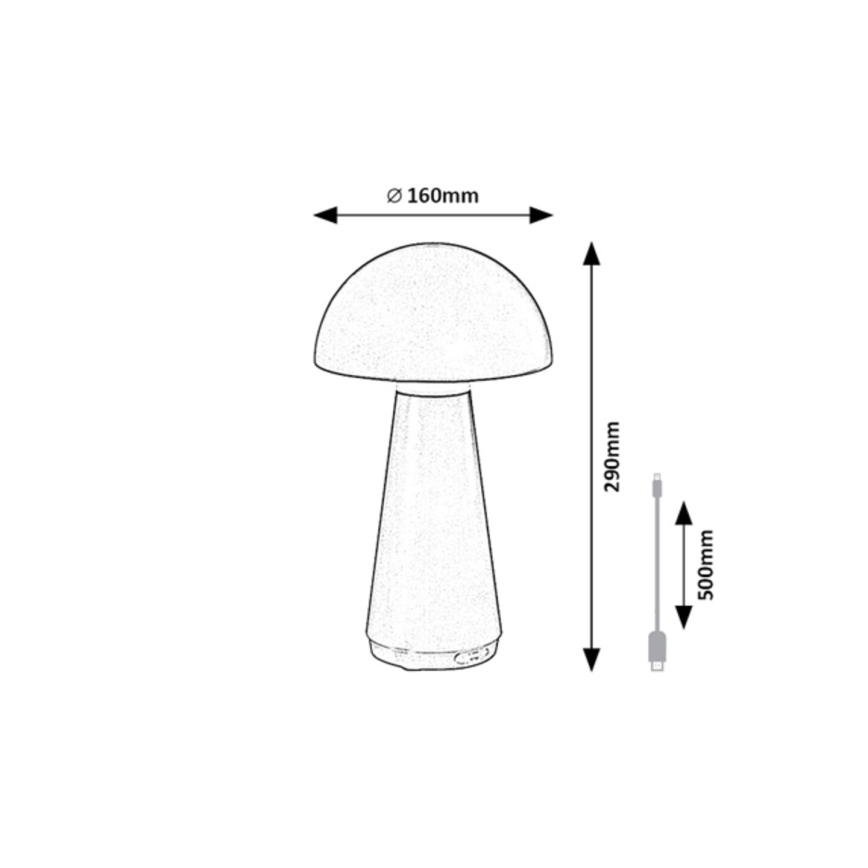 Rabalux - LED Lauko šviesos reguliavimas touch rechargeable Stalinis šviestuvas LED/3W/5V 2000mAh IP44