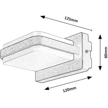 Rabalux - LED sieninis lauko šviestuvas LED/12W/230V IP44 juoda