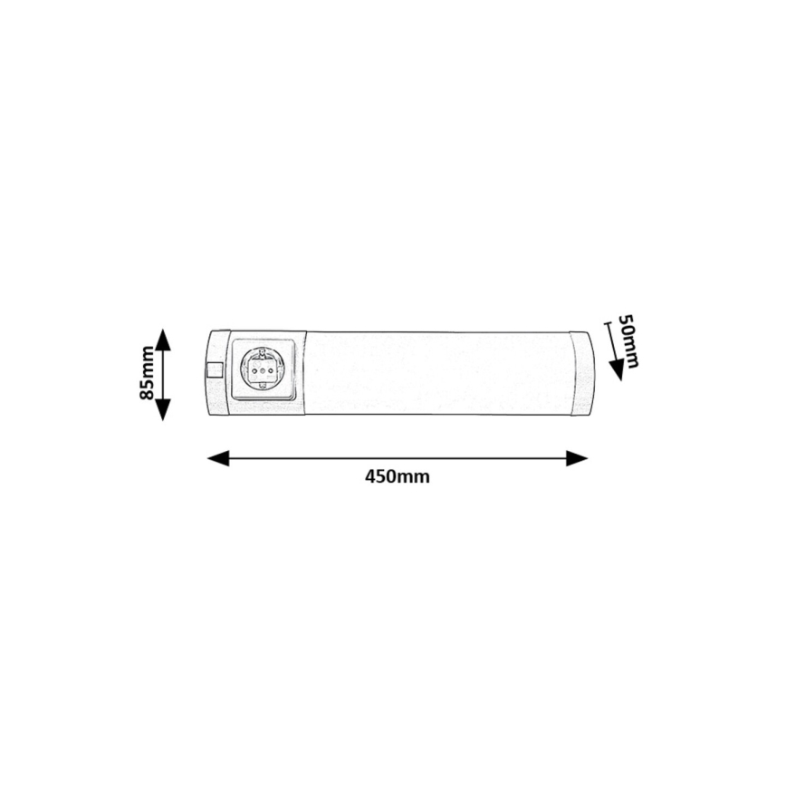 Rabalux - LED Virtuvės šviestuvas, montuojamas po spintelėmis, su stalčiumi LED/5W/230V 4000K matinis chromas