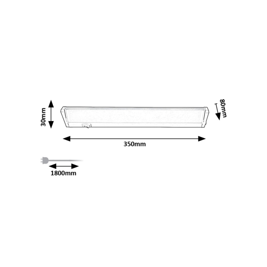 Rabalux - LED virtuvės šviestuvas, kabinamas po spintele LED/5W/230V 4000K sidabras