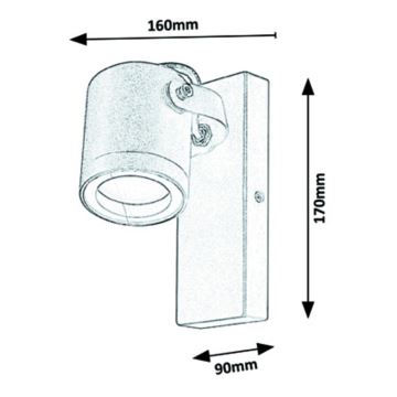 Rabalux - Lauko sieninis akcentinis šviestuvas 1xGU10/35W/230V IP44