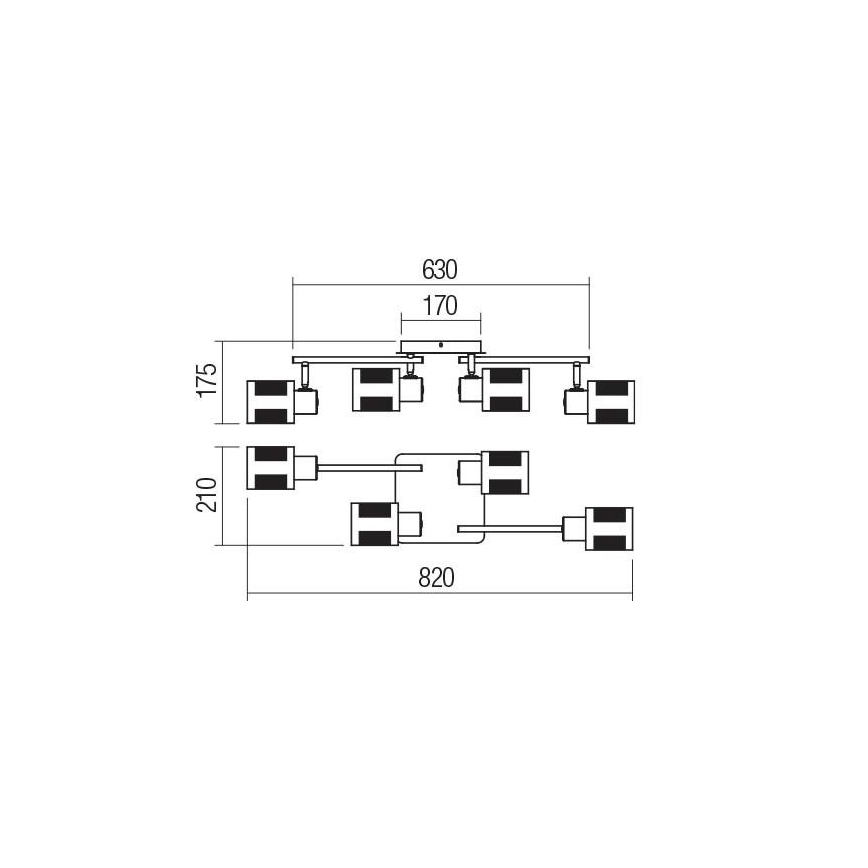 Redo 04-522 - Ant pagrindo montuojamas sietynas BASKET 4xE27/42W/230V bronzos