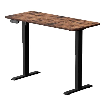 Reguliuojamas aukštis rašomasis stalas LEVANO 140x60 cm medis/juoda