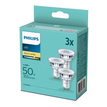 RIINKINYS 3xLED Lemputė Philips GU10/4,6W/230V 2700K