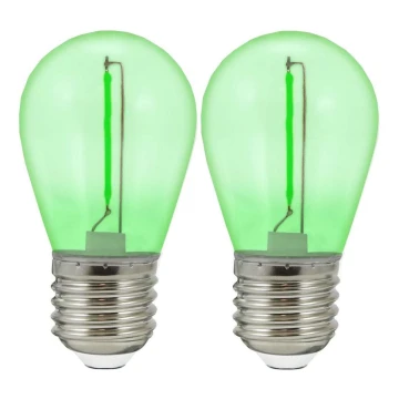 RINKINYS 2x LED Lemputės PARTY E27/0,3W/36V žalios
