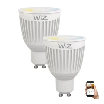 RINKINYS 2x LED Reguliuojama lemputė GU10/6,5W/230V 2700-6500K Wi-Fi - WiZ