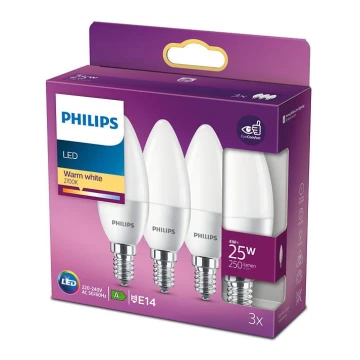 RINKINYS 3x LED Lemputė Philips B35 E14/4W/230V 2700K