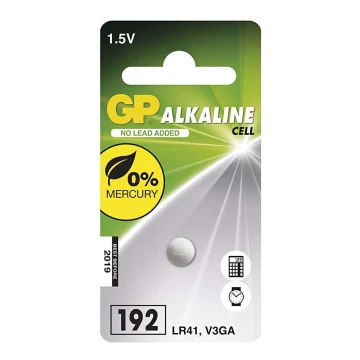 šarminės baterijos  (tabletė) LR41 GP ALKALINE 1,5V/24 mAh