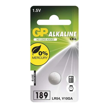 šarminės baterijos  (tabletė) LR54 GP ALKALINE 1,5V/44 mAh