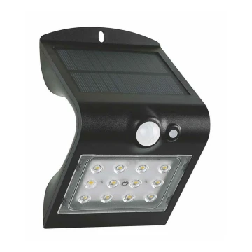 Saulės energija įkraunamas LED sieninis šviestuvas su jutikliu LED/1,5W IP65