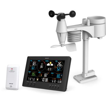 Sencor - Profesionali meteorologinė stotis su spalvotu LCD ekranu 1xCR2032 Wi-Fi