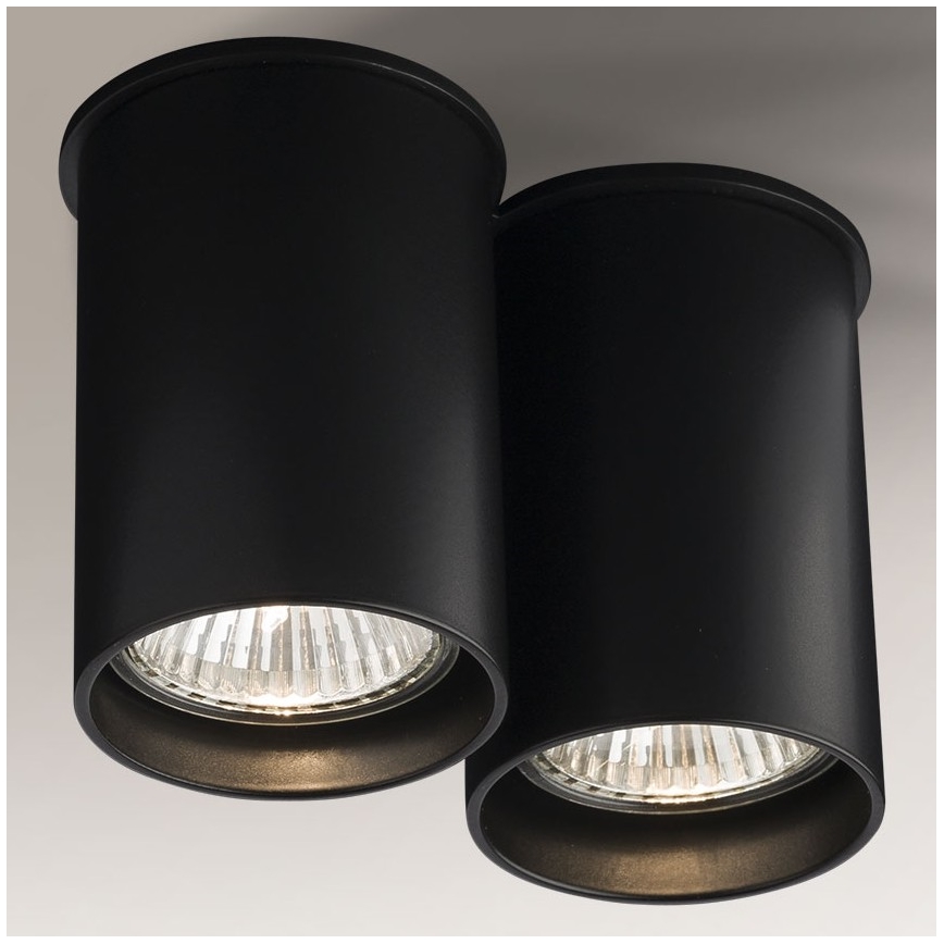 Shilo - Akcentinis šviestuvas 2xGU10/15W/230V 9 cm juodas