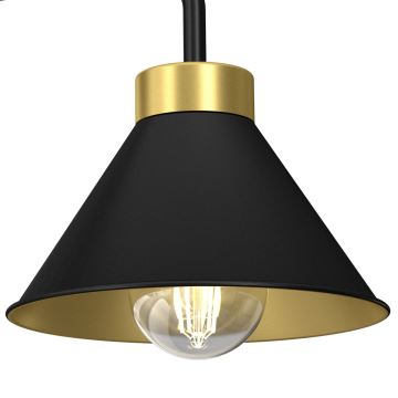 Sieninė lempa DEMET 1xE27/60W/230V juoda/aukso