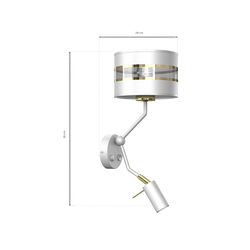 Sieninė lempa ULTIMO 1xE27/40W/230V + 1xGU10/MR11/7W balta