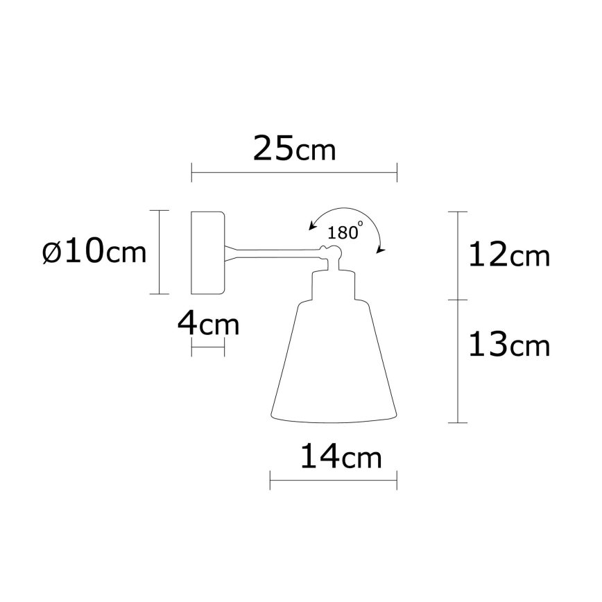 Sieninis akcentinis šviestuvas MANAVGAT 1xE27/100W/230V