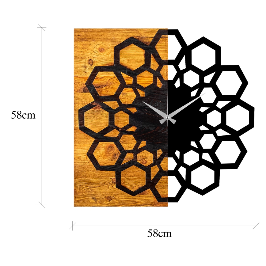 Sieninis laikrodis 58x58 cm 1xAA medis/metalas