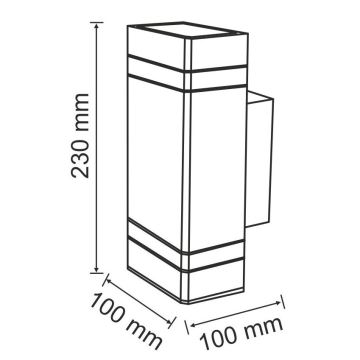 Sieninis lauko šviestuvas GILBERT 2xGU10/10W/230V IP44