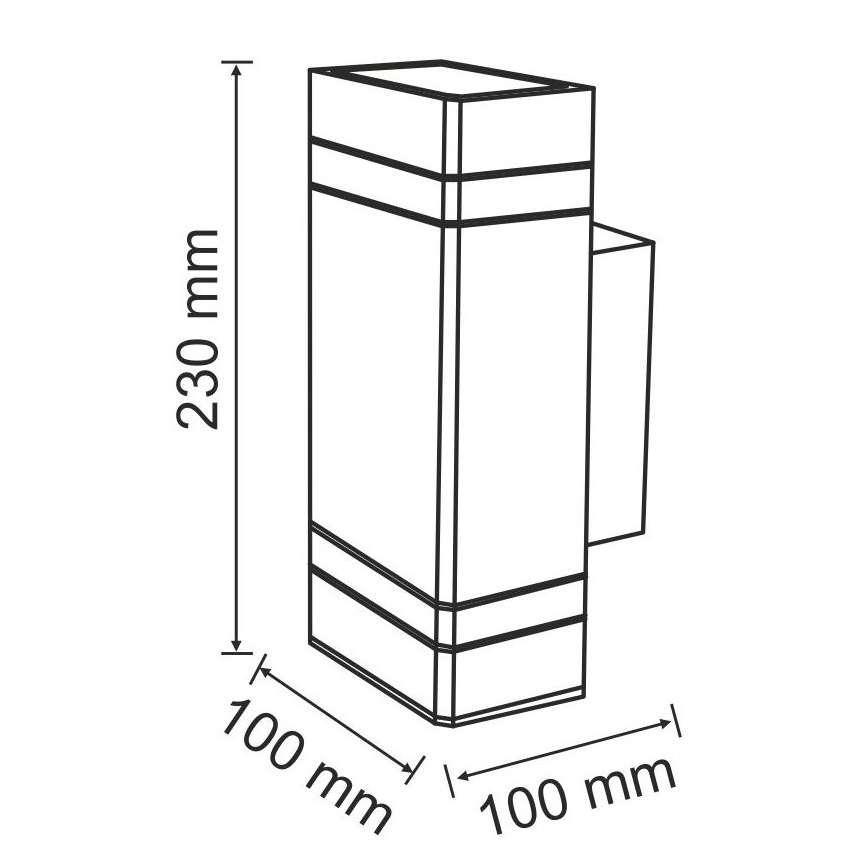 Sieninis lauko šviestuvas GILBERT 2xGU10/10W/230V IP44