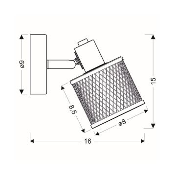 Sieninis šviestuvas CANABERA 1×E14/40W/230V