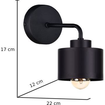 Sieninis šviestuvas SIMPLY BLACK 1xE27/60W/230V
