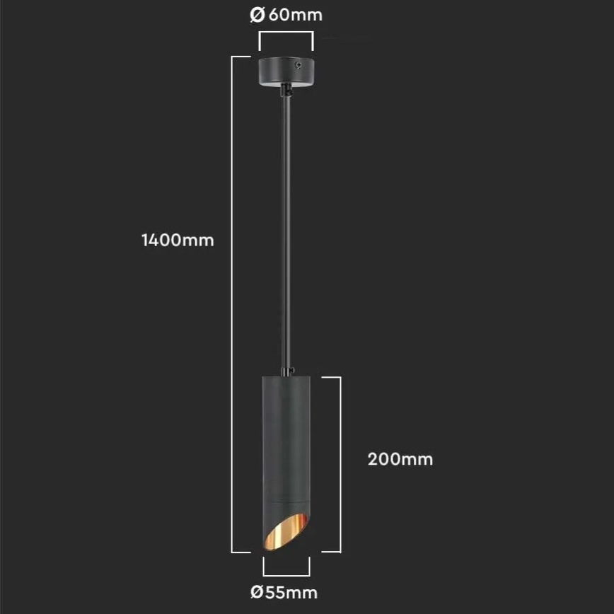 Sietynas ant stulpo 1xGU10/35W/230V 20 cm juodas