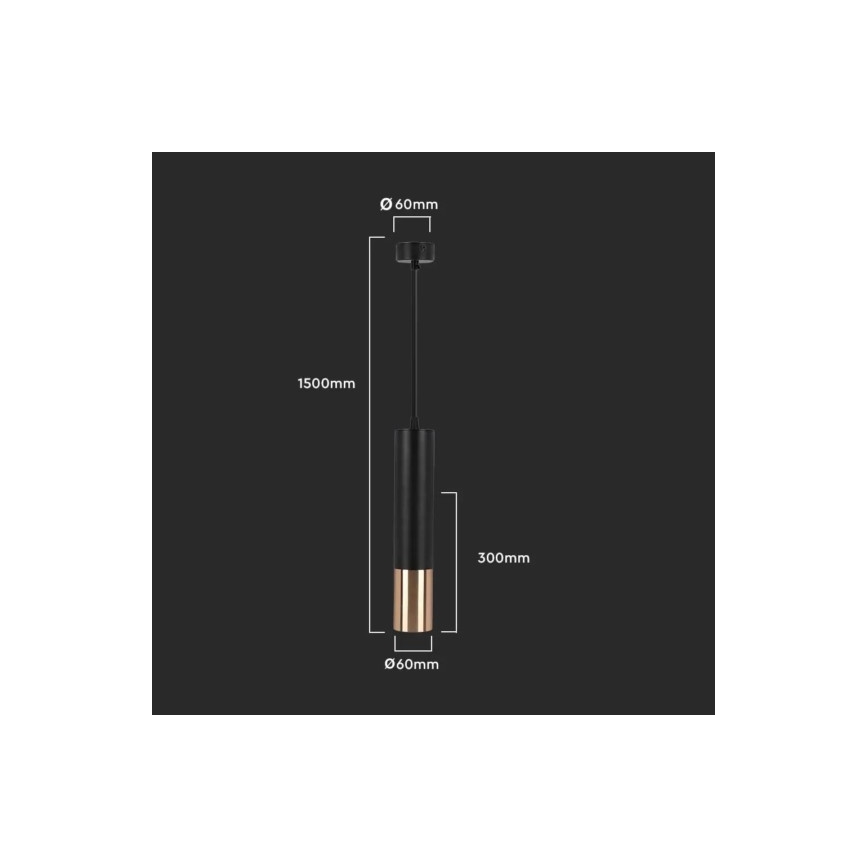 Sietynas ant stulpo 1xGU10/35W/230V 30 cm juodas/aukso