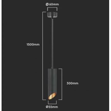 Sietynas ant stulpo 1xGU10/35W/230V 30 cm juodas