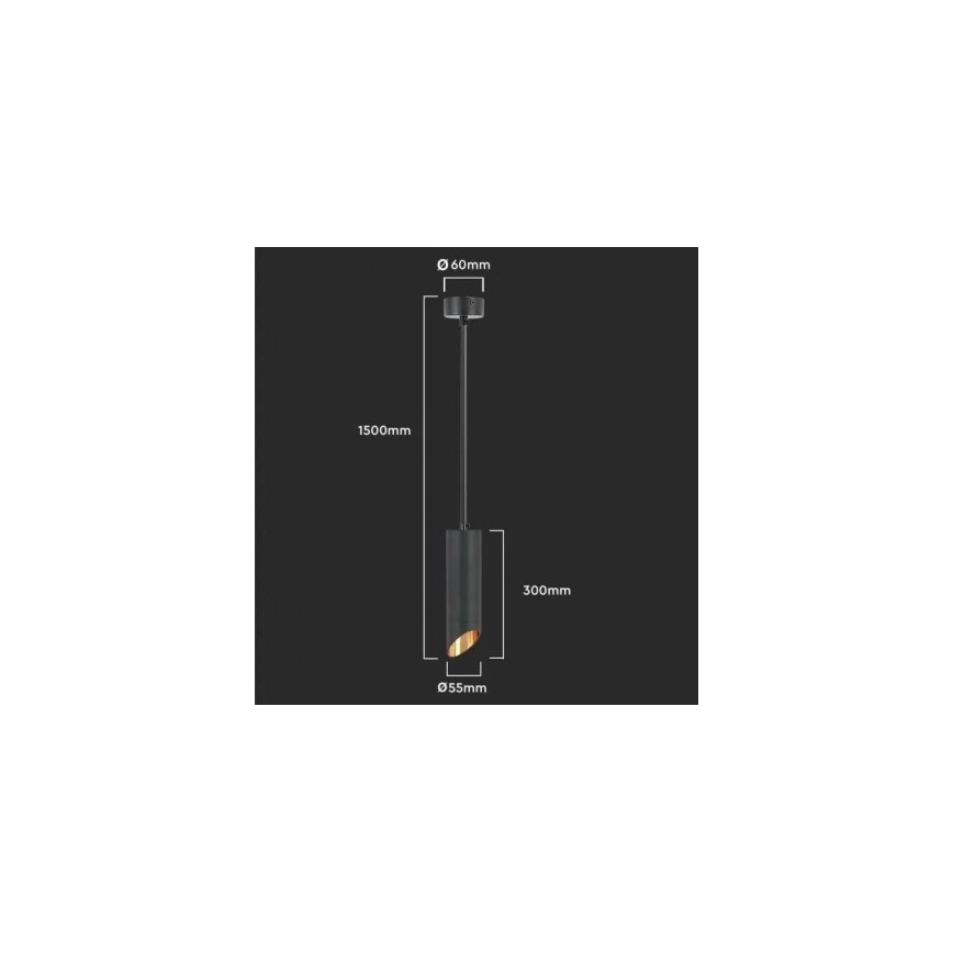 Sietynas ant stulpo 1xGU10/35W/230V 30 cm juodas