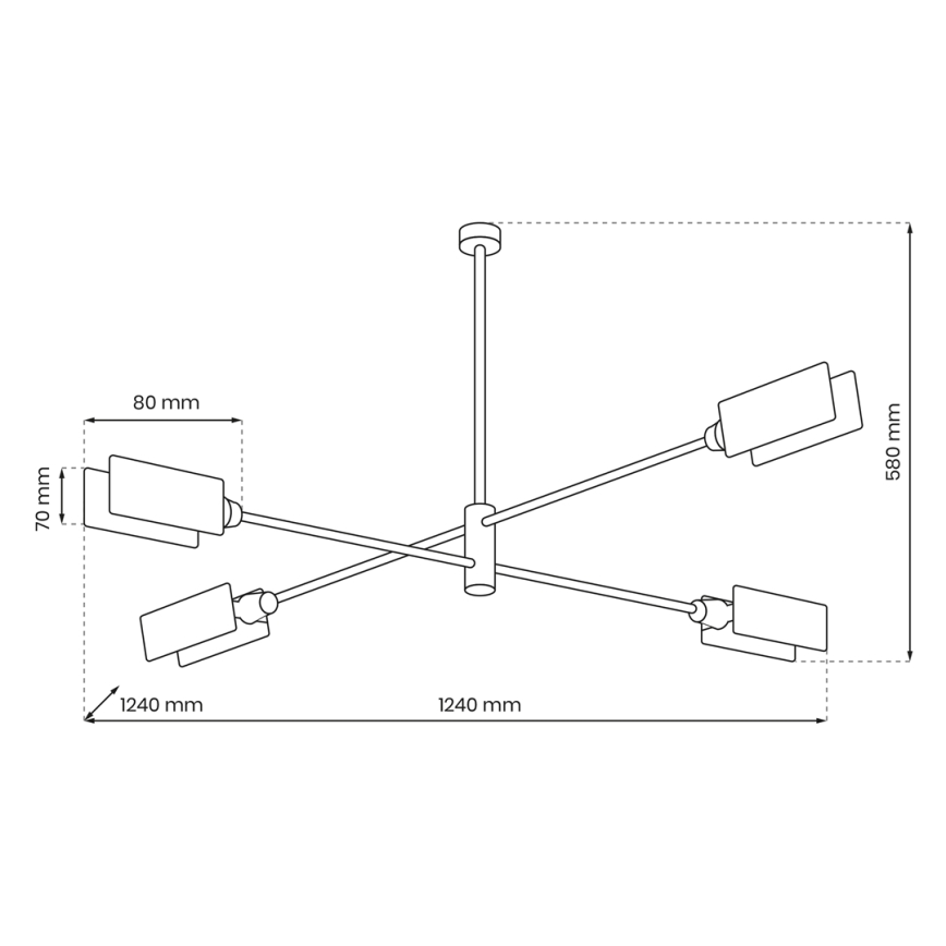 Sietynas ant stulpo ASTRA 4xE27/60W/230V juodas