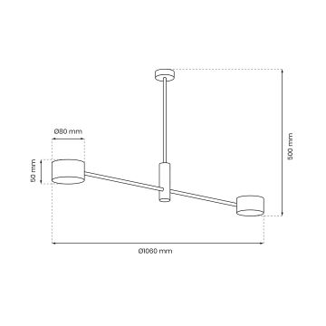 Sietynas ant stulpo CROSS 2xGX53/12W/230V juodas/aukso