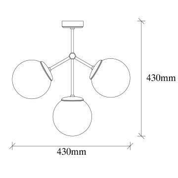 Sietynas ant stulpo DAMAR 3xE27/40W/230V