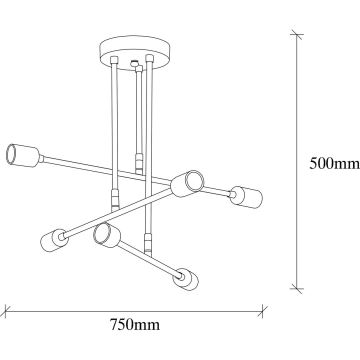 Sietynas ant stulpo FLOWER 6xE27/40W/230V