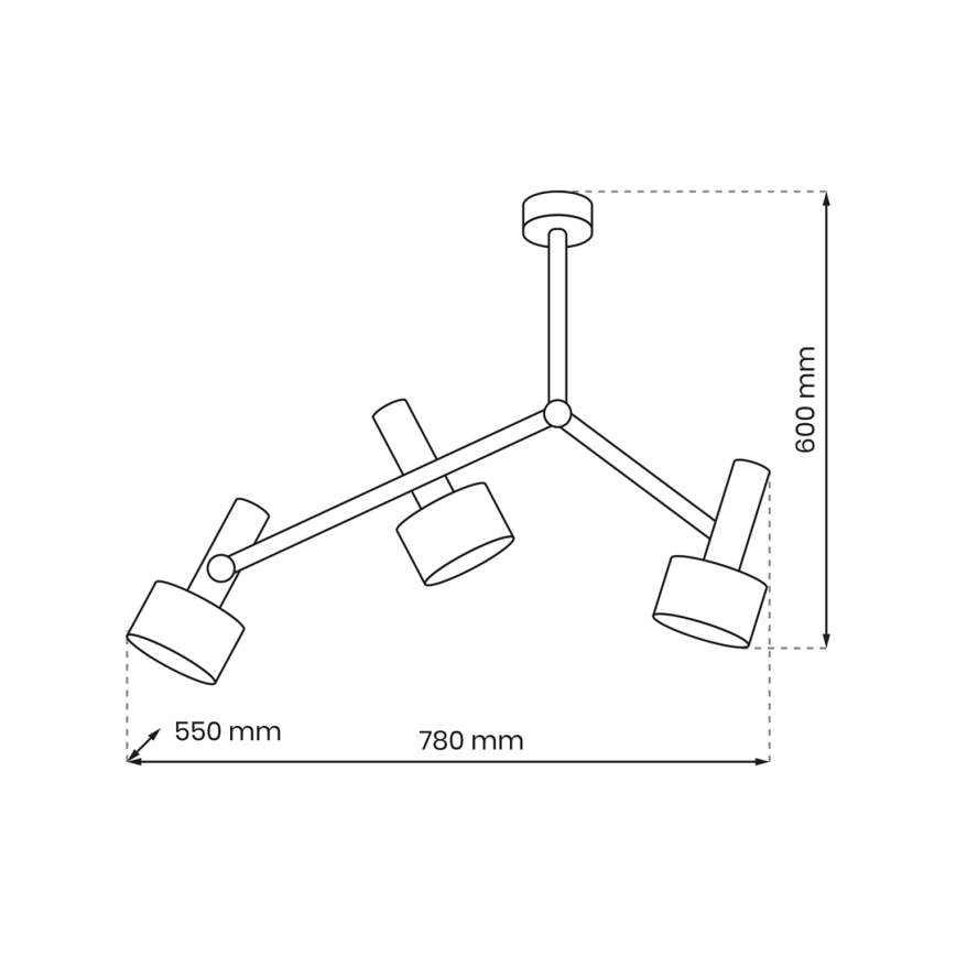 Sietynas ant stulpo LINTERNA 3xGX53/12W/230V juodas