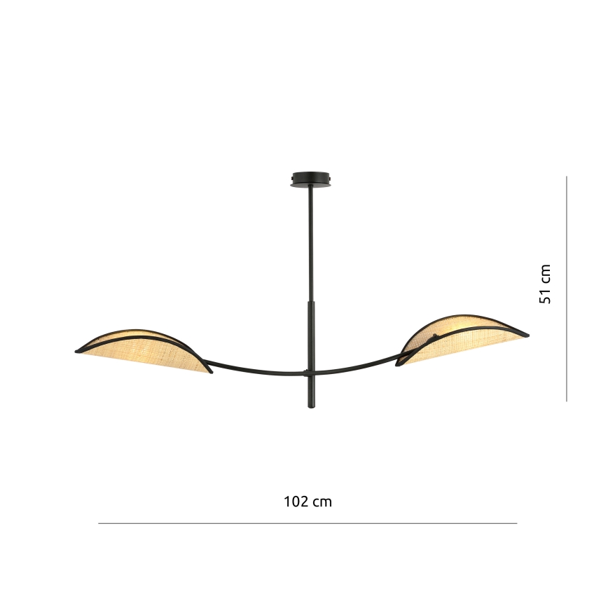 Sietynas ant stulpo LOTUS 2xE14/10W/230V juoda/smėlio spalva