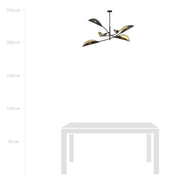 Sietynas ant stulpo LOTUS 6xE14/10W/230V juoda/auksas