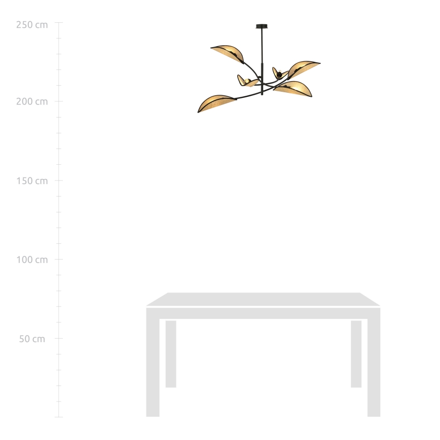 Sietynas ant stulpo LOTUS 6xE14/10W/230V juoda/smėlio spalva